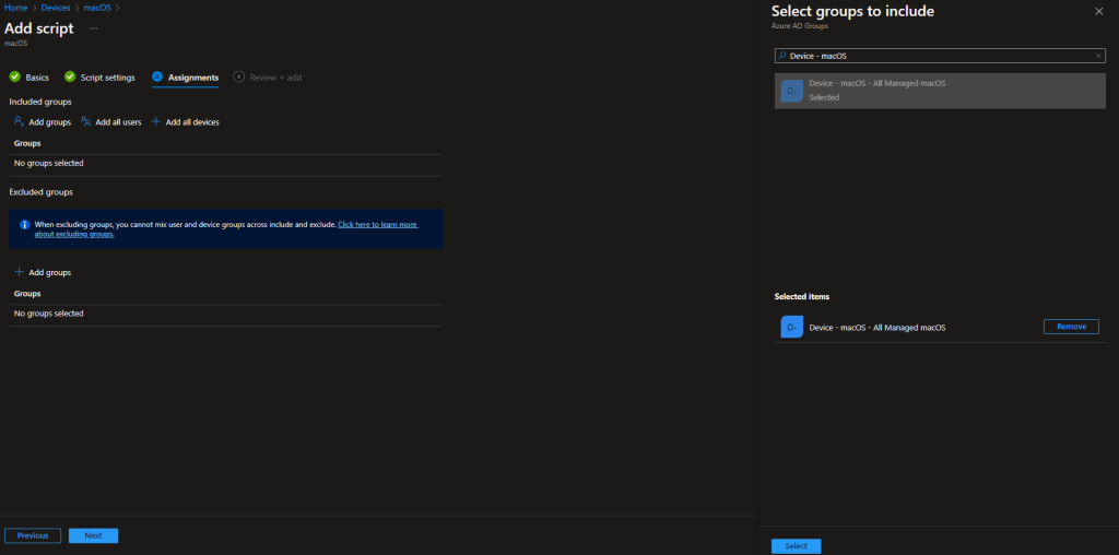 Script notification and frequency settings